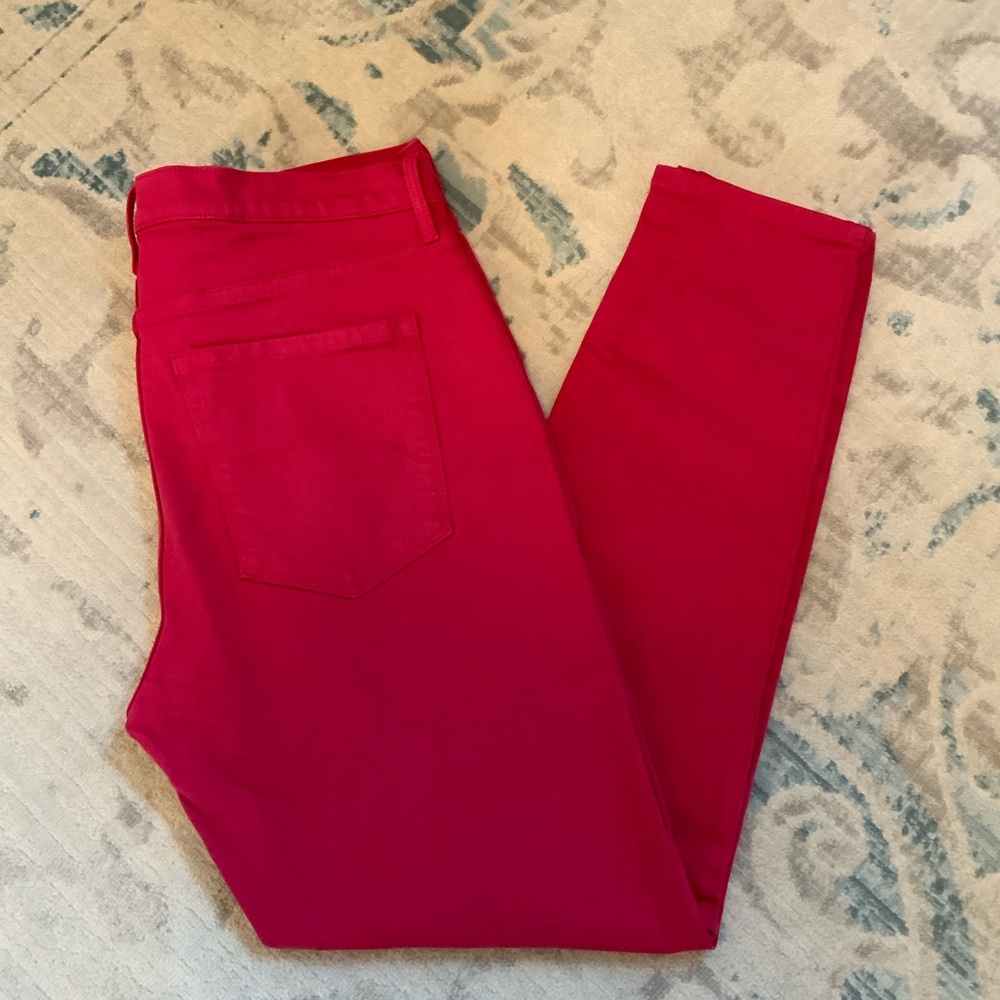Women’s Banana Republic Straight Leg Skininy Mid Rise Pink Denim Jeans Size 31